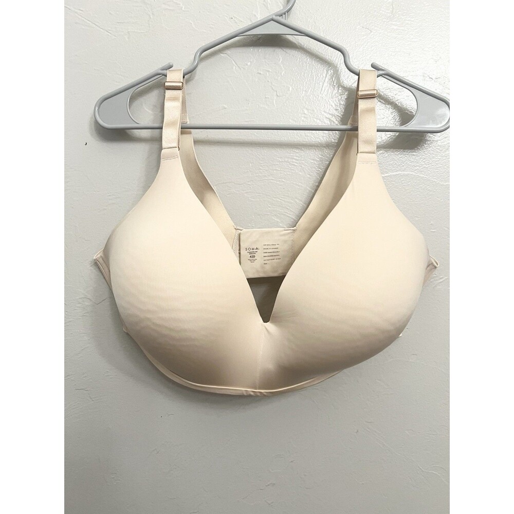 Soma Vanishing 360 Wireless Bra Women's 42C Neutral Beige Adjustable Straps